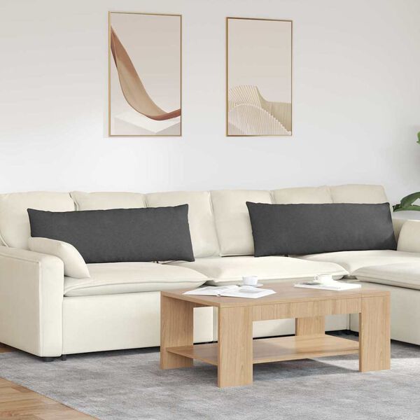 vidaXL S&oacute;fap&uacute;&eth;ar 2 pcs D&ouml;kk gr&aacute; 120 x 40 cm Korduroy efni