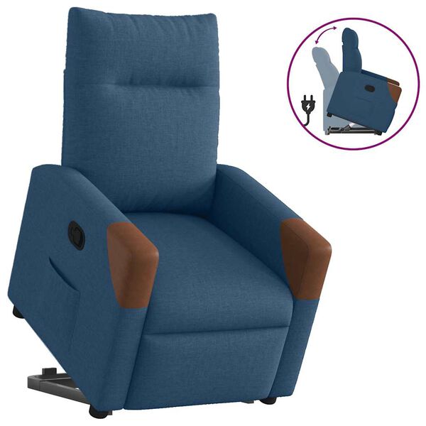 vidaXL Stand up Recliner st&oacute;ll Bl&aacute;r d&uacute;kur