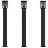 vidaXL &Uacute;tilj&oacute;s Fr&iacute;standandi 3 stk 110 cm Svart Ry&eth;fr&iacute;tt St&aacute;l