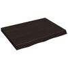 vidaXL Bor&eth;plata D&ouml;kkbr&uacute;n 80x60x(2-6) cm Me&eth;h&ouml;ndlu&eth; Gegnheil Eik