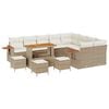 vidaXL Gar&eth;s&oacute;fa sett 13 pcs Drapplita&eth;ur p&oacute;l&yacute;rattan