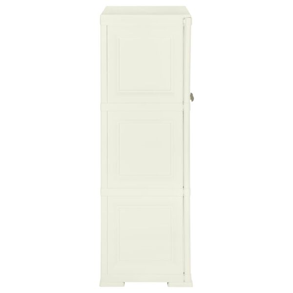 vidaXL Plastskápur 79x43x125 cm Viðarhönnun Rjómahvítur