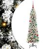 vidaXL Gervi j&oacute;latr&eacute; me&eth; 150 LED Hv&iacute;tt 150 cm PVC, Metall og Plastefni