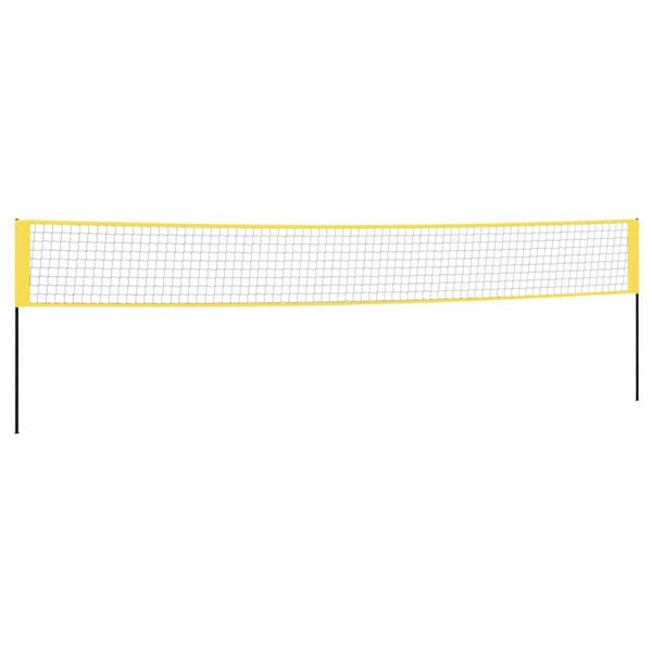 vidaXL Badmintonnet Gult og Svart 600x155 cm PE Efni