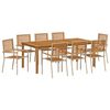 vidaXL Gar&eth;ur bor&eth;sett 9 pcs Drapplita&eth;ur Hrein akas&iacute;utr&eacute;