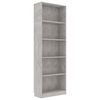 vidaXL B&oacute;kask&aacute;pur me&eth; 5 Hillum Steypugr&aacute;r 60x24x175 cm Samsettur Vi&eth;ur