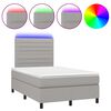 vidaXL H&oacute;lfa&eth; Springr&uacute;m me&eth; D&yacute;nu&LED Lj&oacute;sgr&aacute;tt 120x190 cm Tauefni