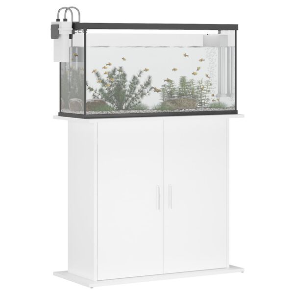vidaXL Fiskabúrsstandur Hvítur 81x36x73 cm Samsettur viður