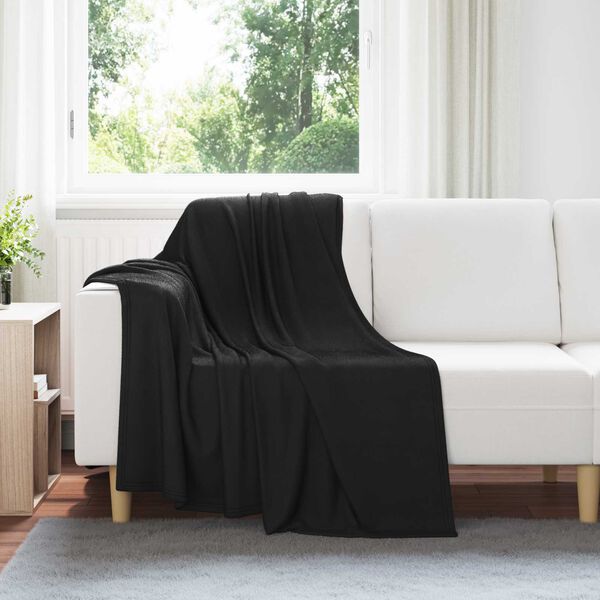 vidaXL &THORN;eppi 6 pcs Svartur 170 x 130 cm Fl&iacute;s