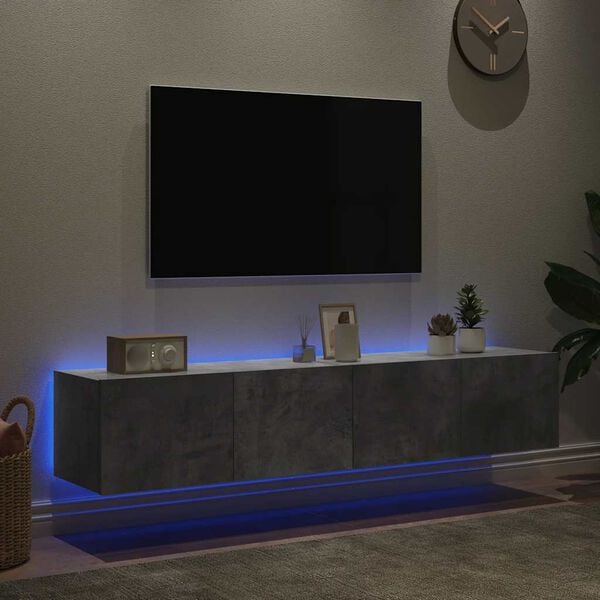vidaXL Sj&oacute;nvarpssk&aacute;par me&eth; LED lj&oacute;sum 2 stk. Steypugr&aacute;r 80x35x31 cm