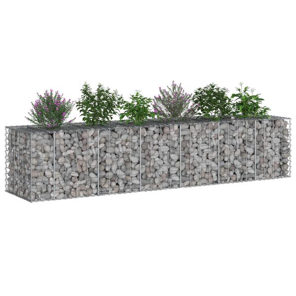 vidaXL Gabion h&aelig;kka&eth; r&uacute;m 2 pcs Silfur 260 x 60 x 55 cm