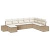 vidaXL Gar&eth;s&oacute;fa sett me&eth; p&uacute;&eth;i 8 pcs Beige og krem p&oacute;l&yacute;rattan
