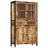 vidaXL Skenkur 100x40x175 cm Gegnheill Gr&oacute;fur Mang&oacute;vi&eth;ur