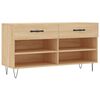 vidaXL Sk&oacute;bekkur Sonoma Eikarlitur 102x35x55 cm Samsettur Vi&eth;ur