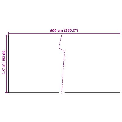 vidaXL Svalaskilrúm Reykgrátt 600x80 cm Pólýrattan