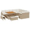 vidaXL Gar&eth;s&oacute;fa sett me&eth; p&uacute;&eth;i 12 pcs Drapplita&eth;ur Poly rattan