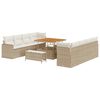 vidaXL Gar&eth;s&oacute;fa sett me&eth; p&uacute;&eth;i 12 pcs Beige og krem p&oacute;l&yacute;rattan