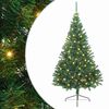 vidaXL Gervi fyrirfram l&yacute;stum j&oacute;latr&eacute; me&eth; 300 LED Gr&aelig;nn 240 cm PVC