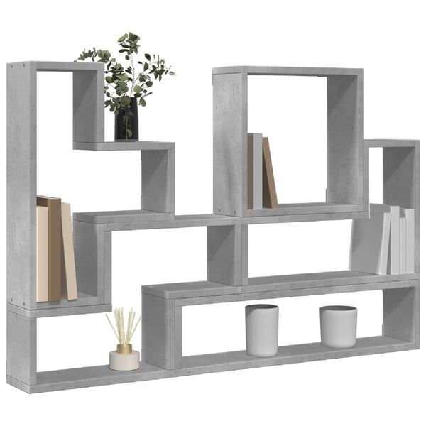 vidaXL Wall Shelf Concrete Grey 96x12x64 cm Chipboard