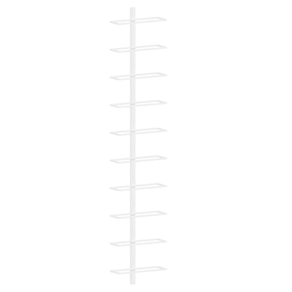 vidaXL Vegghengdur V&iacute;nrekki fyrir 10 fl&ouml;skur Hv&iacute;tur M&aacute;lmur