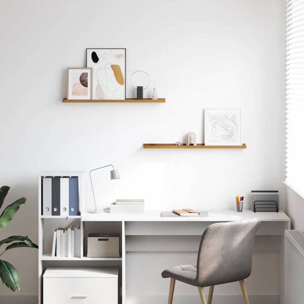 vidaXL Vegghylla 2 pcs Drapplita&eth;ur 80 x 9 x 3 cm Samsettur vi&eth;ur