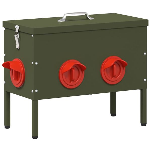 vidaXL K&uacute;rfiskast 2 pcs Ol&iacute;fugr&aelig;nn 41,5 x 20,5 x 33 cm Kaldvalsa&eth; St&aacute;l