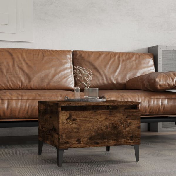 vidaXL Hliðarborð Reyklituð Eik 50x46x35 cm Samsettur Viður