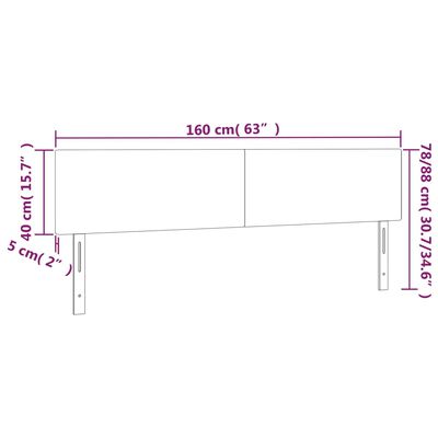 vidaXL Höfðagaflar 2 stk. 80x5x78/88 cm Dökkgrátt Efni