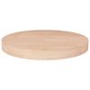 vidaXL Kringl&oacute;tt Bor&eth;plata &Oslash;30x4 cm &Oacute;me&eth;h&ouml;ndlu&eth; Gegnheil Eik