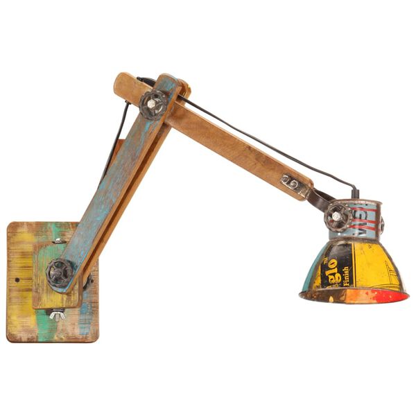 vidaXL Vegglampi I&eth;na&eth;arst&iacute;ll Marglitur Hringlaga E27