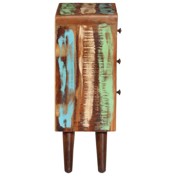 vidaXL Skenkur 55x30x80 cm Gegnheill Endurunninn Vi&eth;ur