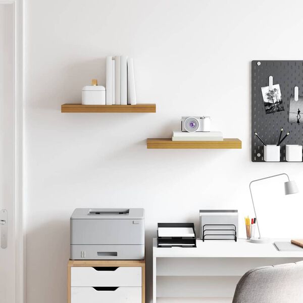 vidaXL Vegghylla 2 pcs Drapplita&eth;ur 50 x 23 x 4 cm Samsettur vi&eth;ur