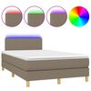 vidaXL H&oacute;lfa&eth; Springr&uacute;m me&eth; D&yacute;nu og LED M&oacute;gr&aacute;r 120x190 cm Tauefni