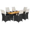 vidaXL 7 Hluta Gar&eth;bor&eth;stofusett me&eth; Sessum Svart P&oacute;l&yacute;rattan