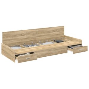 vidaXL Ramsv&iacute;k me&eth; h&ouml;fu&eth;gafl Sonoma Eik 100 x 200 cm Samsettur vi&eth;ur