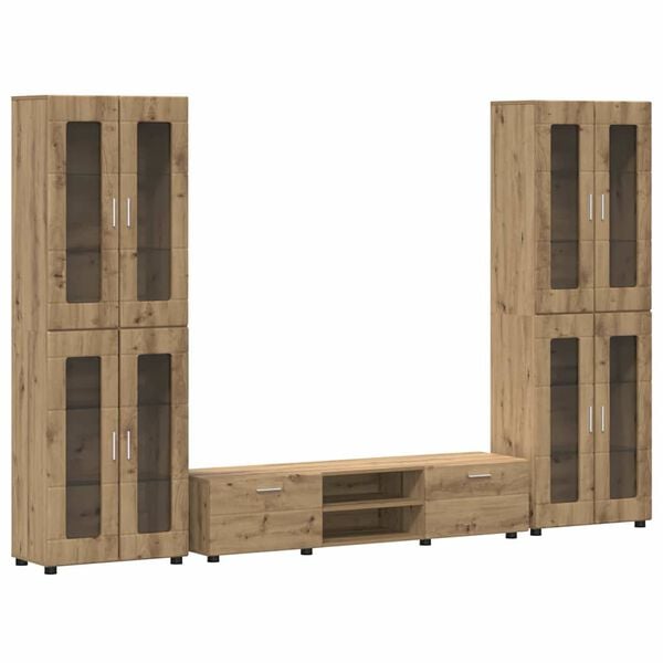 vidaXL Sj&oacute;nvarpssk&aacute;pasett me&eth; hillu FLORIN Artisan Eik Samsettur vi&eth;ur