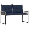 vidaXL &Uacute;tibekkur Gery og Navy 118 x 55 x 82 cm PE rattan og efni