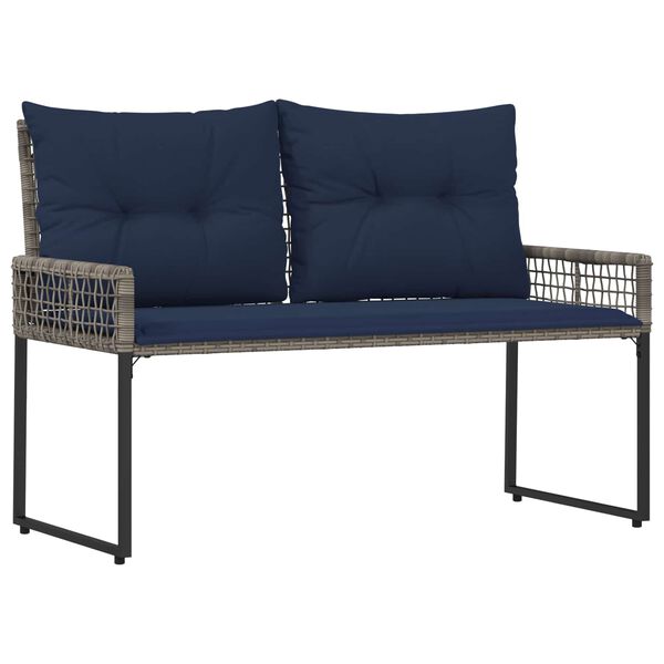 vidaXL &Uacute;tibekkur Gery og Navy 118 x 55 x 82 cm PE rattan og efni