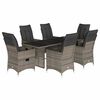 vidaXL 7 Parta Gar&eth;h&uacute;sgagnasett me&eth; Sessum Gr&aacute;tt P&oacute;l&yacute;rattan