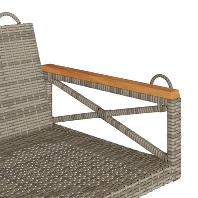 vidaXL Rólubekkur Grár 109x62x40 cm Pólýrattan