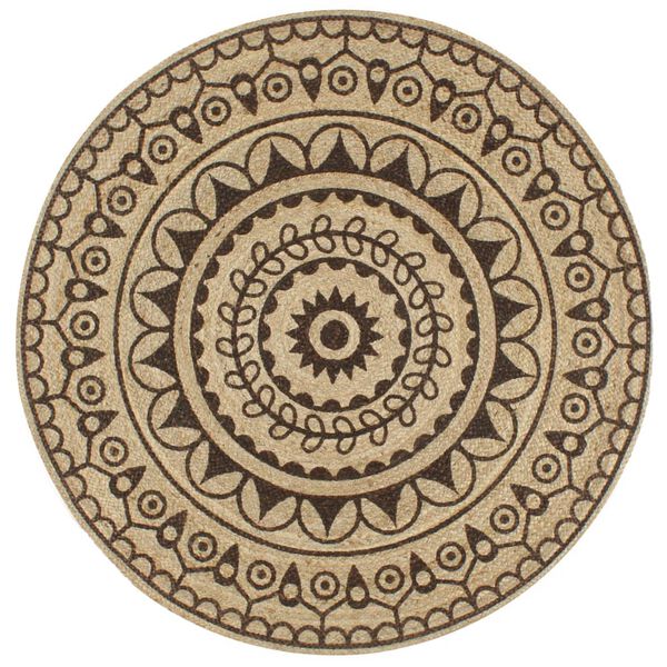 vidaXL Handunnin Motta J&uacute;ta me&eth; D&ouml;kkbr&uacute;nu Mynstri 90 cm