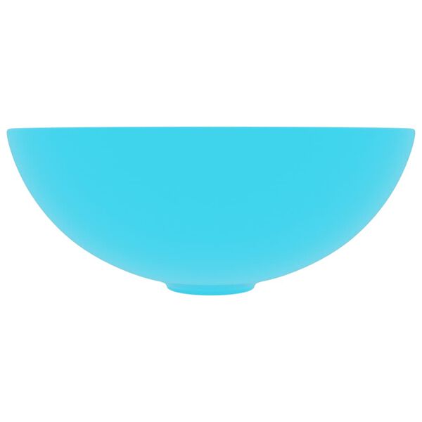 vidaXL Baðherbergisvaskur Keramik Ljósgrænn Hringlaga