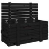 vidaXL Geymslubox Svartur 91x40,5x42 cm Gegnheil Fura