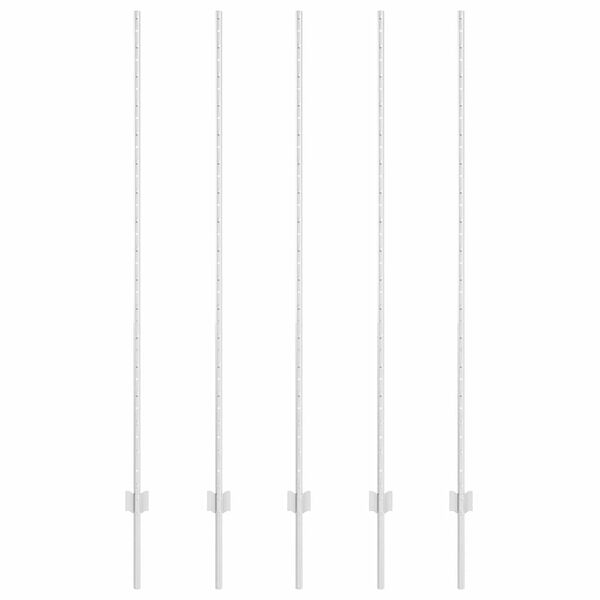 vidaXL Gir&eth;ingarp&oacute;stur 5 pcs Silfur 150 cm St&aacute;l