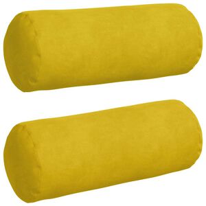 vidaXL Bolster P&uacute;&eth;ar 2 pcs Gulur &Oslash; 15 x 40 cm Korduroy efni
