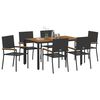 vidaXL Gar&eth;ur bor&eth;sett 7 pcs Svartur p&oacute;l&yacute;rattan