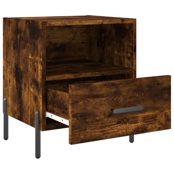 vidaXL N&aacute;ttbor&eth; Reyklitu&eth; Eik 40x35x47,5 cm Samsettur vi&eth;ur