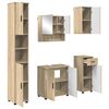 vidaXL Ba&eth;herbergismublasett 5 pcs Sonoma Eik Samsettur vi&eth;ur & metal