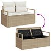 vidaXL S&oacute;fasett me&eth; p&uacute;&eth;i me&eth; geymslu 6 pcs Beige og krem p&oacute;l&yacute;rattan