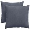 vidaXL S&oacute;fap&uacute;&eth;ar 2 pcs D&ouml;kk gr&aacute; 45 x 45 cm Korduroy efni